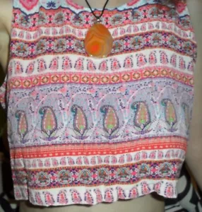 FOREVER 21 BELLY DANCE PAISLEY BOHEMIAN BOHO CROP TOP SMALL - Picture 1 of 6