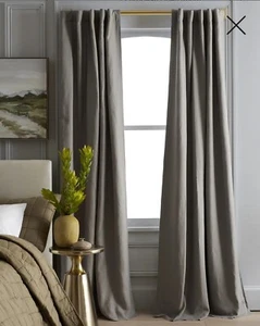 NWT! Quince 100% Linen Gray Blackout Curtains, 48" x 108"- 2 Panels. (A3) - Picture 1 of 10