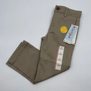 Cat and Jack Boys Khaki Tan Pants Size 4 Adjustable Wicking Stretch Uniform NWT - Picture 1 of 12