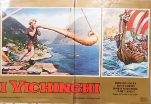 fotobusta lobby card CINEMA I VICHINGHI KIRK DOUGLAS TONI CURTIS FLEISHER  - Picture 1 of 1