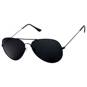 Black RETRO VINTAGE SUPER DARK LENS POLICE PILOT UV SUNGLASSES METAL FRAMES - Picture 1 of 3