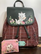Loungefly Disney The Aristocats Plaid Rucksack & J'adore Le Lait Coin Purse NWT