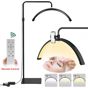 Half Moon Floor Fill Lamp LED Lash Light Beauty for Tattoo Salon Eyelash Makeup - Picture 1 of 32