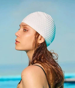 Unisex Adult Silicone Swimming Cap Long Hair Clean Waterproof Swim Pool Hats - Picture 1 of 25