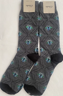 2 pares de calcetines Clarks para hombre grises con estampado de araña vestido informal NUEVO mezcla de algodón Foto 1 de 4