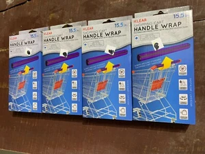 NEW 4-pack LOT Klear Shopping Cart Handle Wrap Germ Guard Antimicrobial Covers - Picture 1 of 3