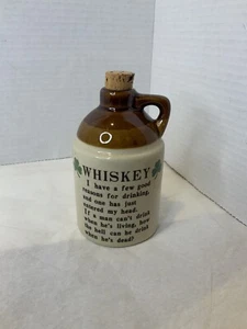 Vintage Irish Whiskey Pottery Cork Flagon Small "I Have A Few Good Reasons.." - Picture 1 of 12