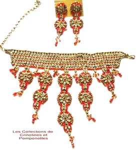 PARURE COLLIER RAS DE COU  ET BOUCLES ASSORTIES SCHEHERAZADE* - Picture 1 of 5