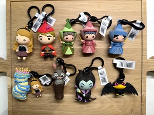 Lot 9 Disney Sleeping Beauty Princess Figural Clip Keychain Mystery Blind Bag - Picture 1 of 4