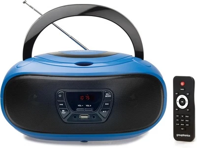 CD Player Portable Boombox FM Radio CD MP3  Remote Control & USB GTCDR-501 Blue - Image 1 of 4