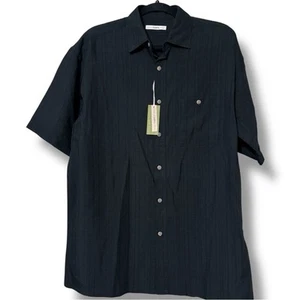 MODA CAMPIA camicia uomo taglia media nera con bottoni manica corta casual business - Foto 1 di 10