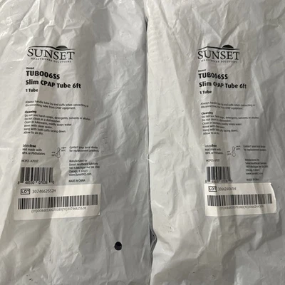 Mangueira tubular TUB006SS 6 pés Sunset Slim CPAP nova em folha lacrada lote de 2 - Imagem 1 de 3