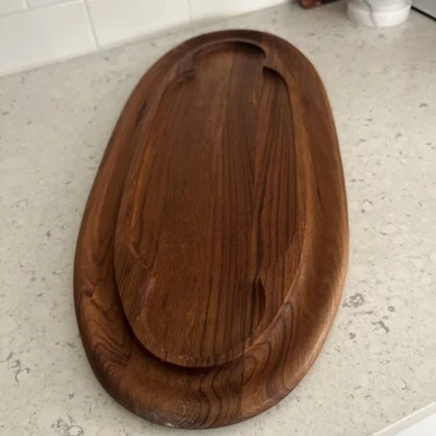 Овальный сервировочный поднос для тарелок DANSK Teak 20 x 10 дюймов - Изображение 1 из 4