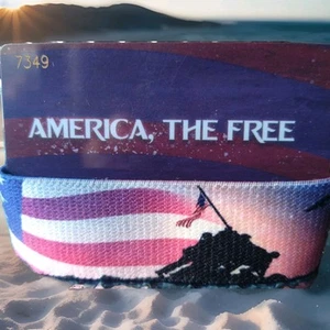 ZOX "AMERICA,THE FREE" Strap W/ Card-Silver (SZ Medium) - Picture 1 of 24