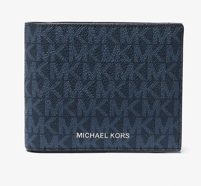 Michael Kors Me Cooper Billfold asscase Wallet Admiral Blue Card Bifold - Image 1 of 4