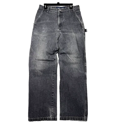 Y2K Guess Men's 33x32 Black Carpenter Wide Leg Relaxed Baggy Workwear Jeans 00s - Image 1 of 4