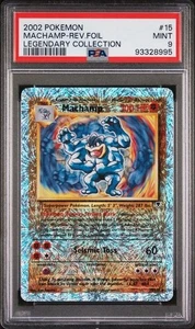2002 POKEMON LEGENDARY COLLECTION #15 MACHAMP REVERSE HOLO FOIL PSA 9 MINT - Picture 1 of 2