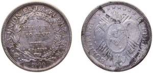 Bolivia 1900 PTS MM 50 Centavos Silver (.900) XF - Picture 1 of 1