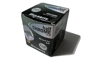 Bulbrite 712312 25G16HM Half Chrome Candelabra E12 25W G16.5 Globe Shape Bulb - Picture 1 of 3