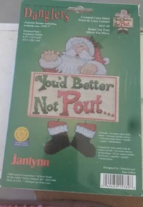 Janlynn *Danglers NEW Santa "You'd Better Not Pout" Counted Cross Stitch yb3 - Picture 1 of 2