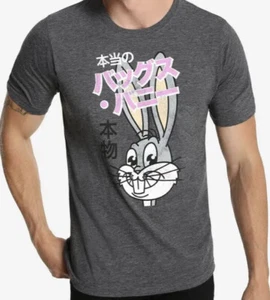 *NEW*BoxLunch T-Shirt*BUGS BUNNY*Anime Japanese Static Gray Looney Tunes*SMALL* - Picture 1 of 4