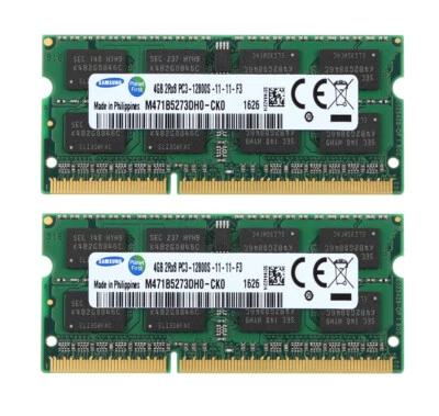 Samsung 8GB 2X 4GB PC3-12800 DDR3 1600MHz RAM Laptop Memory SODIMM RAM 204PIN #2 - Image 1 of 4