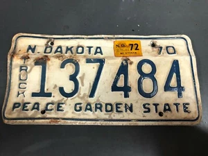 1970 North Dakota License Plate 137484 - Picture 1 of 2