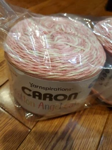 1 Caron Cotton Angel Cakes Yarn 8.8 oz Strawberry Shortcake discontinued - Picture 1 of 3