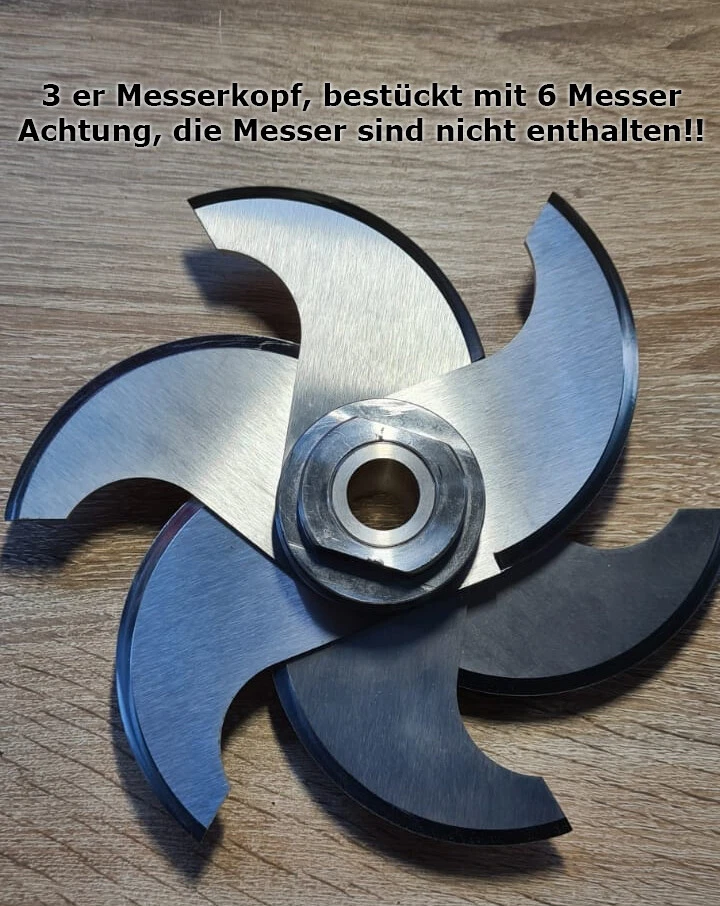 Der ALBEXKLUSIV 3er Kutter Messerkopf passend für den Beeketal BFK9 Kutter - Bild 1 von 4