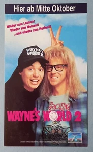 Waynes World 2 (1993) German Video Promo sticker decal, Mike Myers, Dana Carvey - Picture 1 of 2