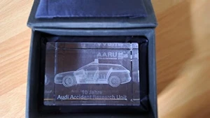 Audi 3D Laser Gravur in Kristallglas, Sammlerstück - Bild 1 von 4