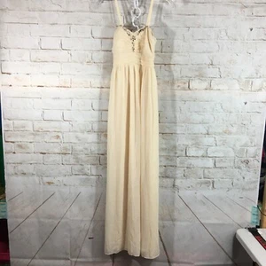 Love Point Damen SM edel beige Perlen Abendkleid Abschlussball Maxikleid - Bild 1 von 12