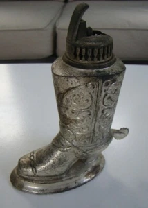 Vintage C.M.C. - N.Y. SILVER PLATED- COWBOY BOOT LIGHTER- JAPAN - Picture 1 of 8