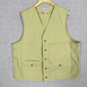 Vtg Filson Style 8 Vest Cotton Work Utility Hunting Fishing Beige Size 46 Tan - Picture 1 of 12