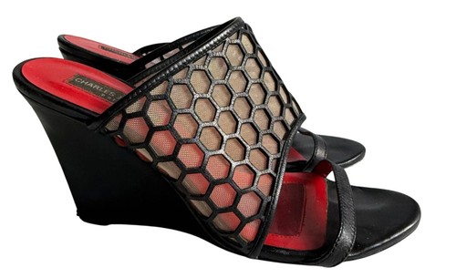 JORDAN Sandali con zeppa Charles Jourdan Paris Lennox a rete taglio a nido d'ape slip on