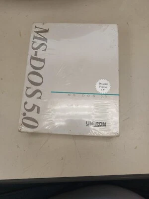 VINTAGE Microsoft MS-DOS 5.0 3.5 inch Floppy Disk Uniron BRAND NEW SEALED - Image 1 of 4