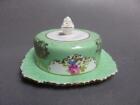 Royal Stafford  Green /Gold floral Butter Dish Bone China Made In England