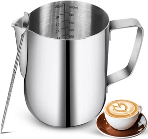 Milk Frothing Pitchers 20 Oz, Stainless Steel Espresso Steaming Pitcher - Picture 1 of 12