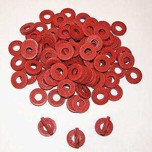 100 Tattoo Machine Double Thick Red Fiber Coil Core Washers, binder Parts USA 