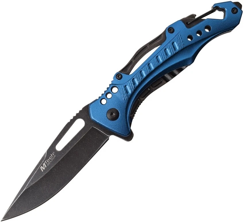 MTech Assisted Folding Knife 3.5" Stainless Steel Blade Blue Aluminum Handle - Image 1 of 1