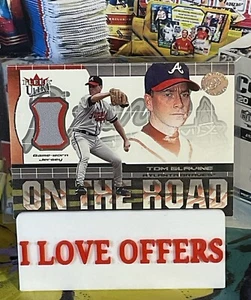 3/25 2002 ULTRA TOM GLAVINE PLATINUM MEDALLION JERSEY ON THE ROAD BRAVES C STORE - Picture 1 of 5
