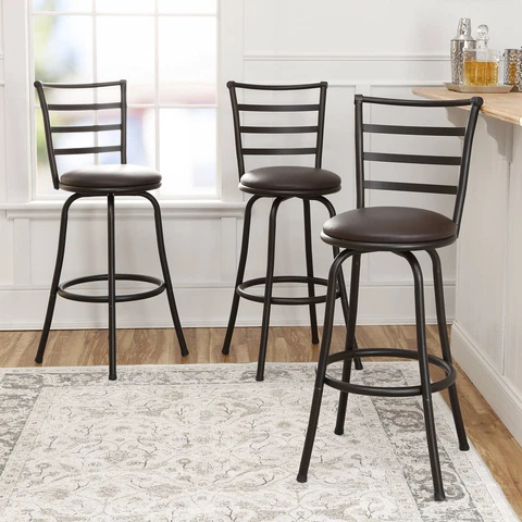 Mainstays 3 Pack Adjustable 24" or 29" Bronze Ladder Back Swivel Barstool Cover