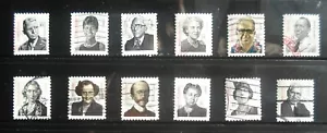US SC 3420-3436 DISTINGUISHED AMERICANS USED LOT OF 12 set collection STAMPS - Picture 1 of 2