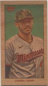 2022 Topps T-206 Wave 2 ~ Carlos Correa Wood Paper Stock PR /20 SSP/SP Twins - Bild 1 von 1