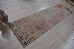 Vintage Turkish Carpet Runner 99.6 x 29.5 in Kütahya Carpet Runner Home Decor - Picture 1 of 12