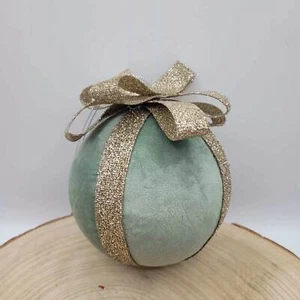 Pallina Verde Menta Velluto Ø 14 - Decorazioni Natalizie - Imagen 1 de 3