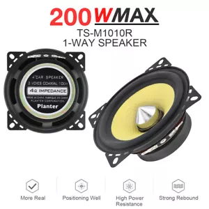 1x 4" 200W 93dB Universal Auto HiFi Koaxial Lautsprecher Fahrzeug Tür Auto Lautsprecher - Bild 1 von 12