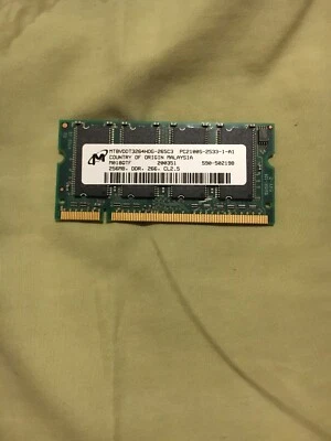 Micron PC2100S 256 MB SO-DIMM 266 MHz DDR Memory (MT8VDDT3264HDG-265C3) - Image 1 of 4