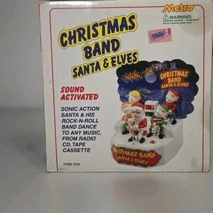 Banda de Navidad Metro Santa y Elfos Vintage Sonido Activado Artículo 7230 Probado Raro - Imagen 1 de 3