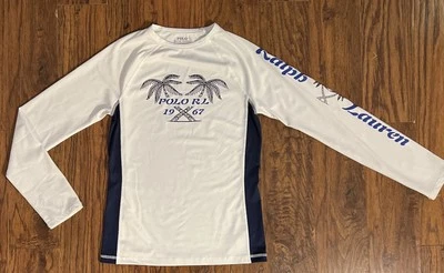 Polo Ralph Lauren Meninos Logotipo Estampa Performance Rash Guard Natação Grande 14-16 - Imagem 1 de 4